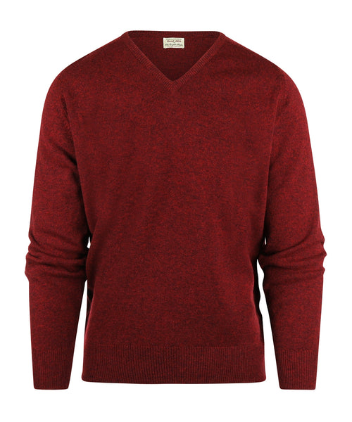 William Lockie V-hals Lamswol Pullover | Red Velvet