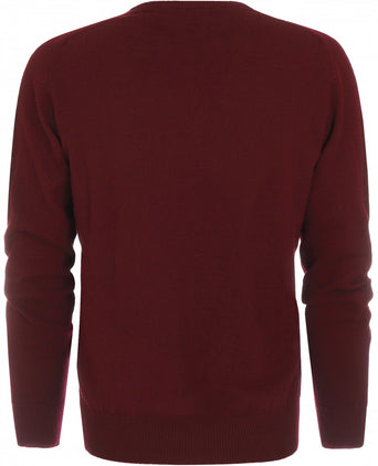 William Lockie V-hals Lamswol Pullover | Bordeaux