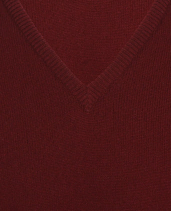 William Lockie V-hals Lamswol Pullover | Bordeaux
