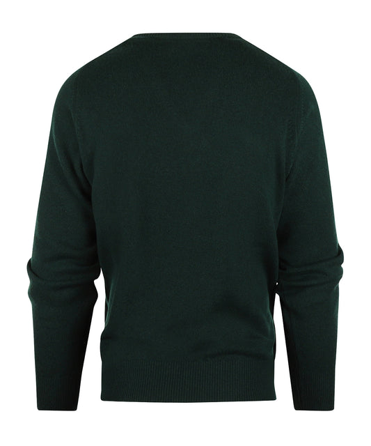 V-Hals Lamswol | Tartan Green