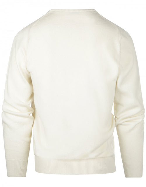 William Lockie V-hals Lamswol Pullover | Ecru