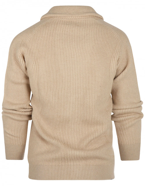 Knoop vest kameelhaar sjaalkraag | Blonde