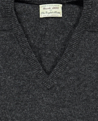 Pullover Lamswol dutch fit v-hals | Charcoal