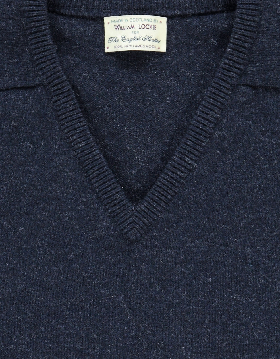 Pullover Lambswool dutch fit v-neck | Oxford Blue