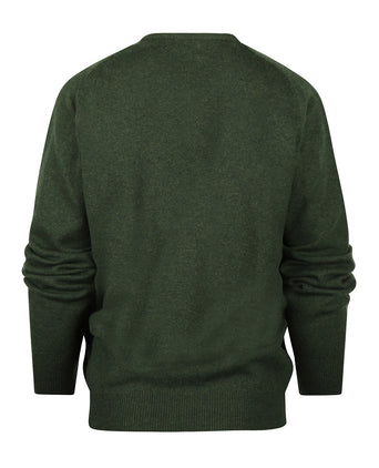 Pullover Lamswol dutch fit v-hals | Groen