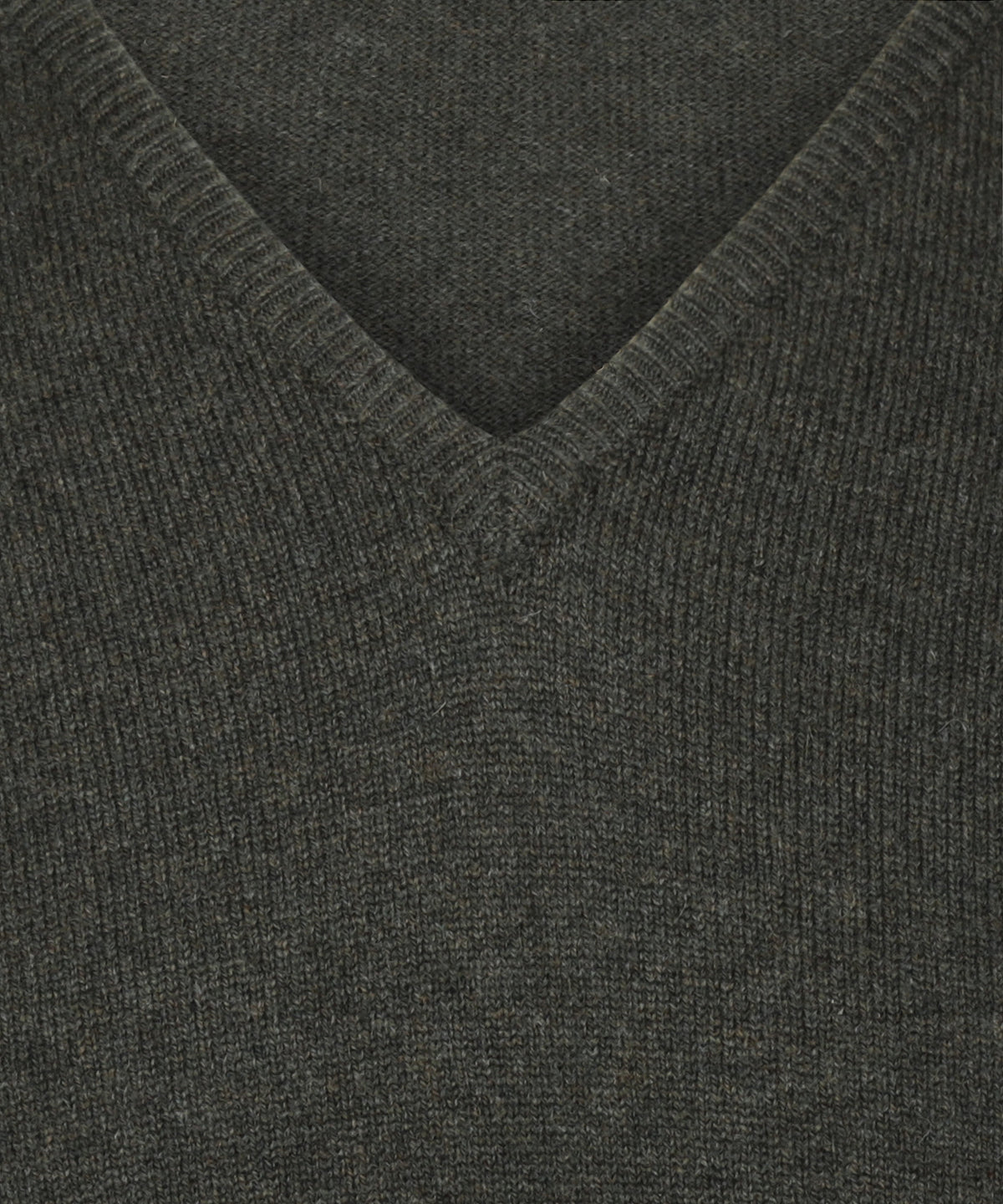 Lamswollen V-Hals Pullover Dutch Fit | Seaweed