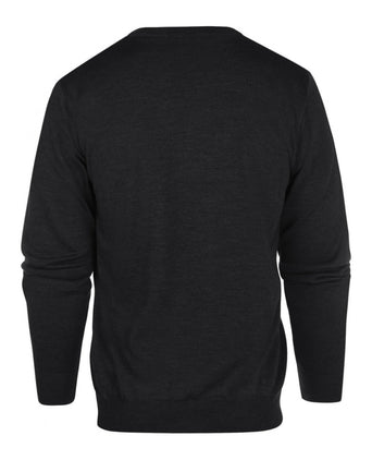 Pullover merino wol v-hals | Charcoal