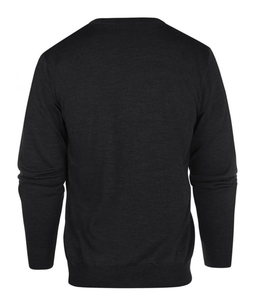 Pullover merino wol v-hals | Charcoal
