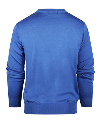 Pullover merino wol v-hals | Blauw