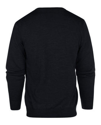 Pullover merino wol v-hals | Blauwgrijs