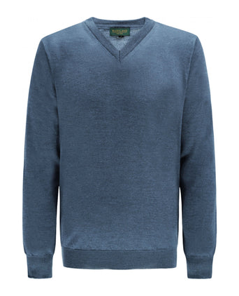 Pullover merino wol v-hals | Bleu Mix