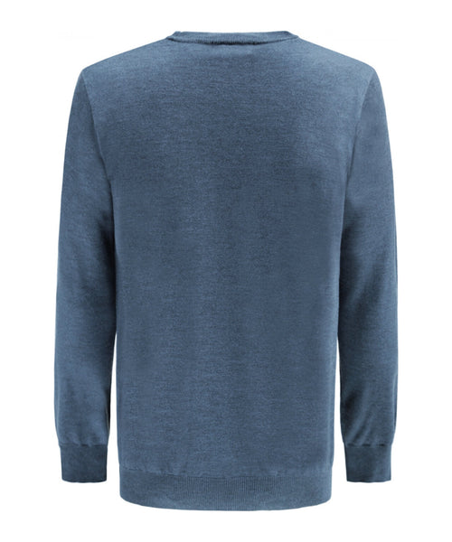 Pullover merino wol v-hals | Bleu Mix