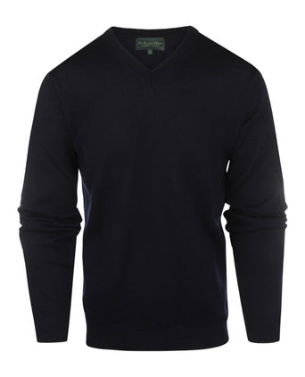 Pullover merino wol v-hals | Navy