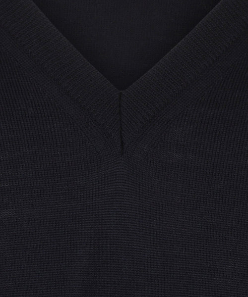 Pullover merino wol v-hals | Navy