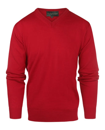 Pullover merino wol v-hals | Rood
