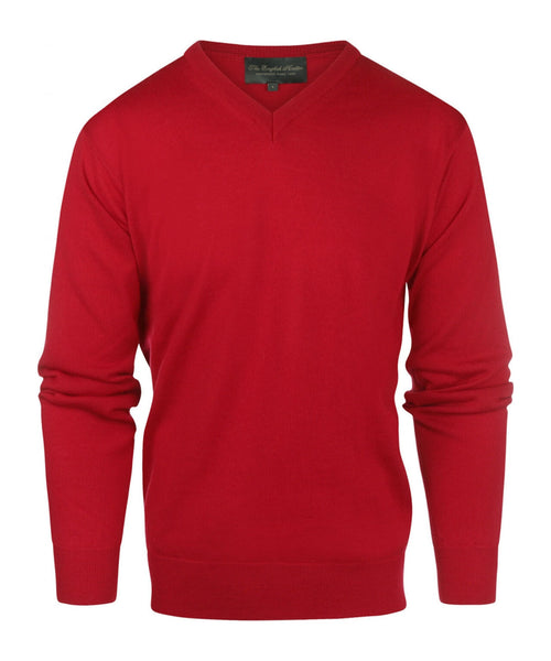 Pullover merino wol v-hals | Rood