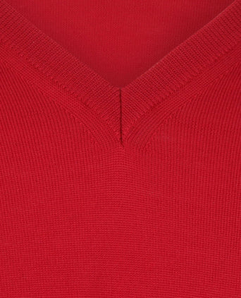 Pullover merino wol v-hals | Rood