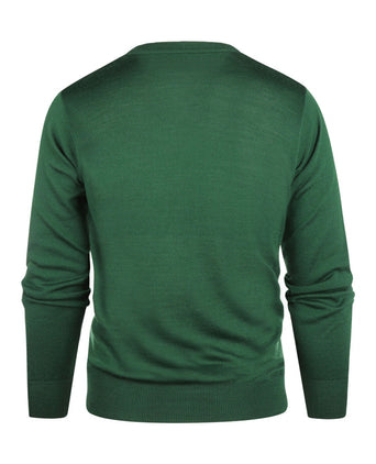 Pullover merino wol v-hals | Groen