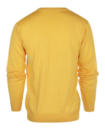 Pullover merino wol v-hals | Geel