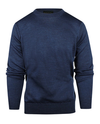 Pullover Merino wol ronde hals | Blauw