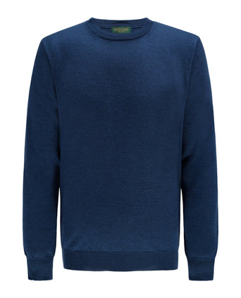 Pullover Merino wol ronde hals | Blauw