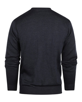 Pullover Merino wol ronde hals | Blauwgrijs