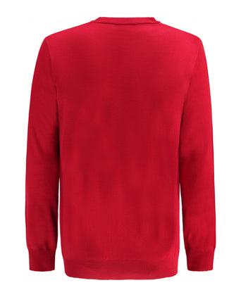 Pullover Merino wol ronde hals | Rood