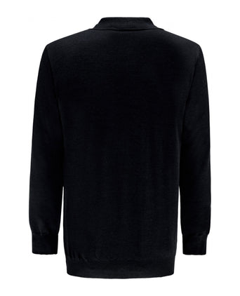Pullover polo merino wol | Zwart