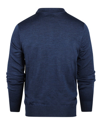 Pullover polo merino wol | Blauw