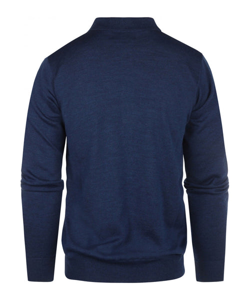Pullover polo merino wol | Blauw