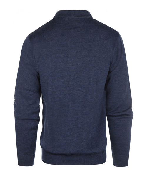 Pullover polo merino wol | Light Indigo