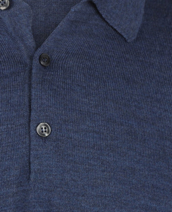 Pullover polo merino wol | Light Indigo