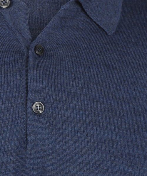 Pullover polo merino wol | Light Indigo