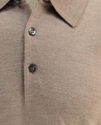 Pullover polo merino wol | Donker Beige