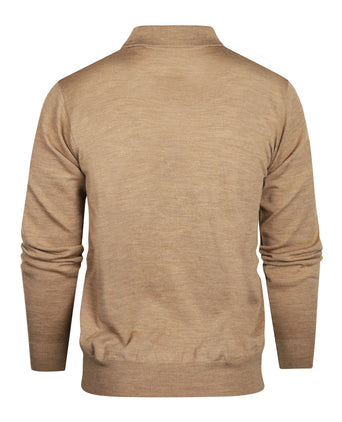Pullover polo merino wol | Bruin