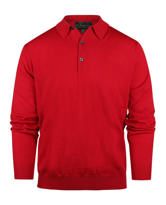 Pullover polo merino wol | Rood