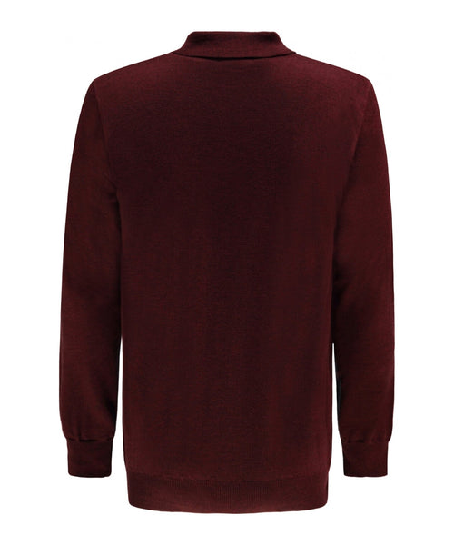 Pullover polo merino wol | Bordeaux