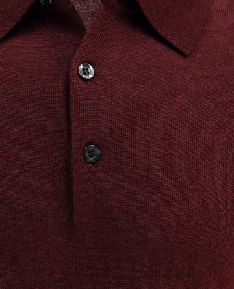 Pullover polo merino wol | Bordeaux