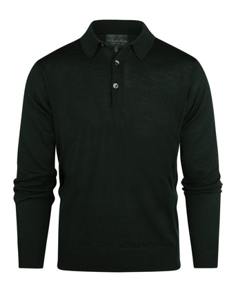 Pullover polo merino wol | Groen
