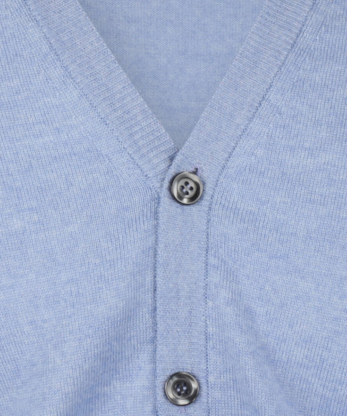 Knoop Vest fijn Merinowol | Licht Blauw