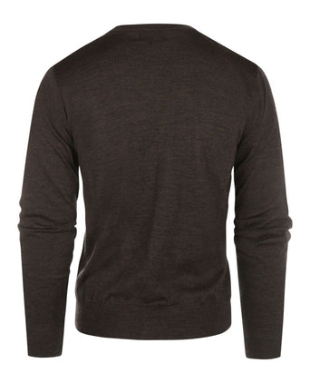 Knoop Vest fijn Merinowol | Donker Bruin