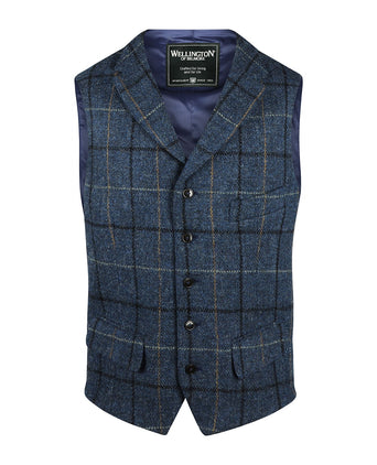 Harris Tweed Gilet | Blauw