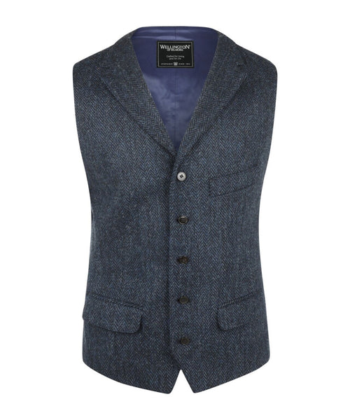 Harris Tweed Gilet | Blauw