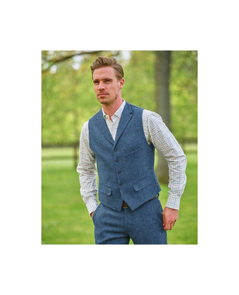 Harris Tweed Gilet | Blauw
