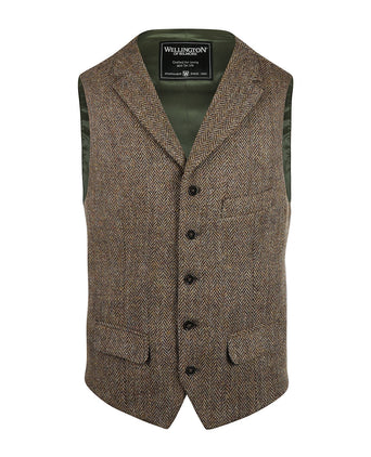 Harris Tweed Gilet | Bruin