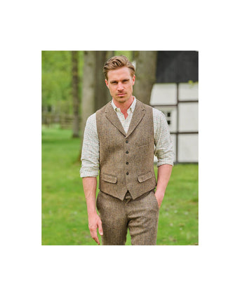 Harris Tweed Gilet | Bruin