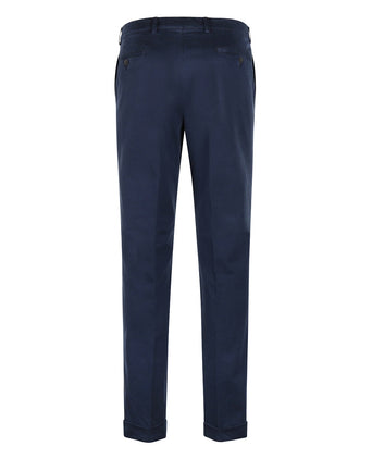 Pantalon Blackpool Bandplooi met Omslag | Blauw