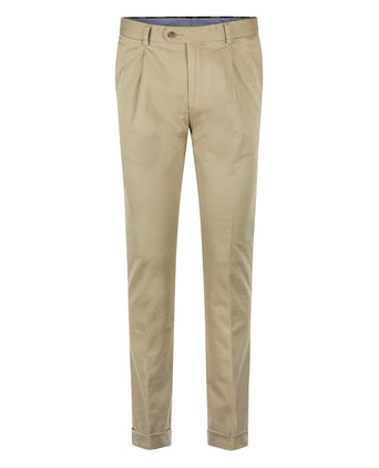 Pantalon Blackpool Bandplooi met Omslag | Bruin