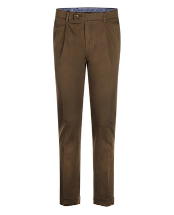 Pantalon Blackpool Bandplooi met Omslag | Bruin