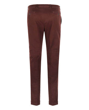 Pantalon Blackpool Bandplooi met Omslag | Bordeaux Rood